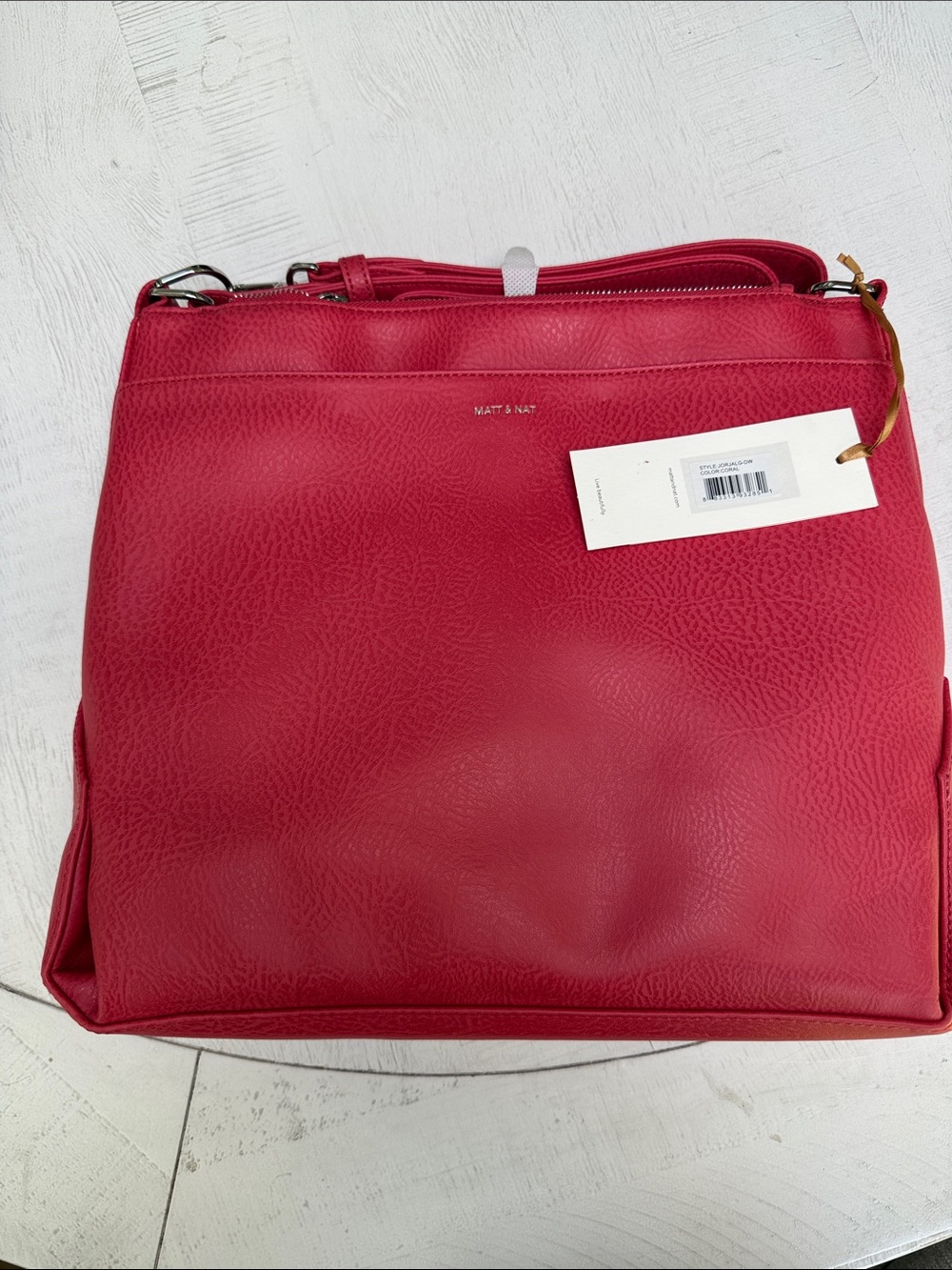 Matt & Nat Vibrant Coral Vegan Shoulder Bag